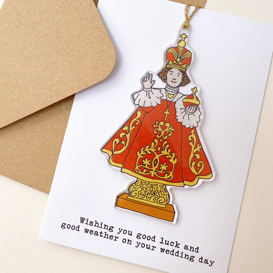 Child of Prague Decoration Wedding Card