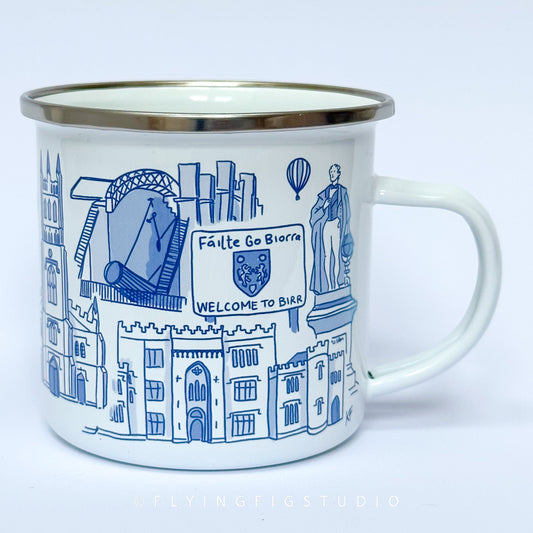 Birr Landmarks Illustration Enamel Mug