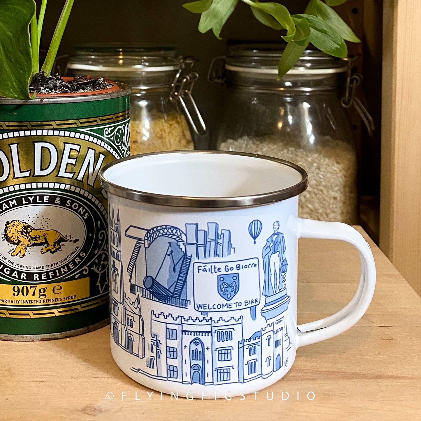 Birr Landmarks Illustration Enamel Mug