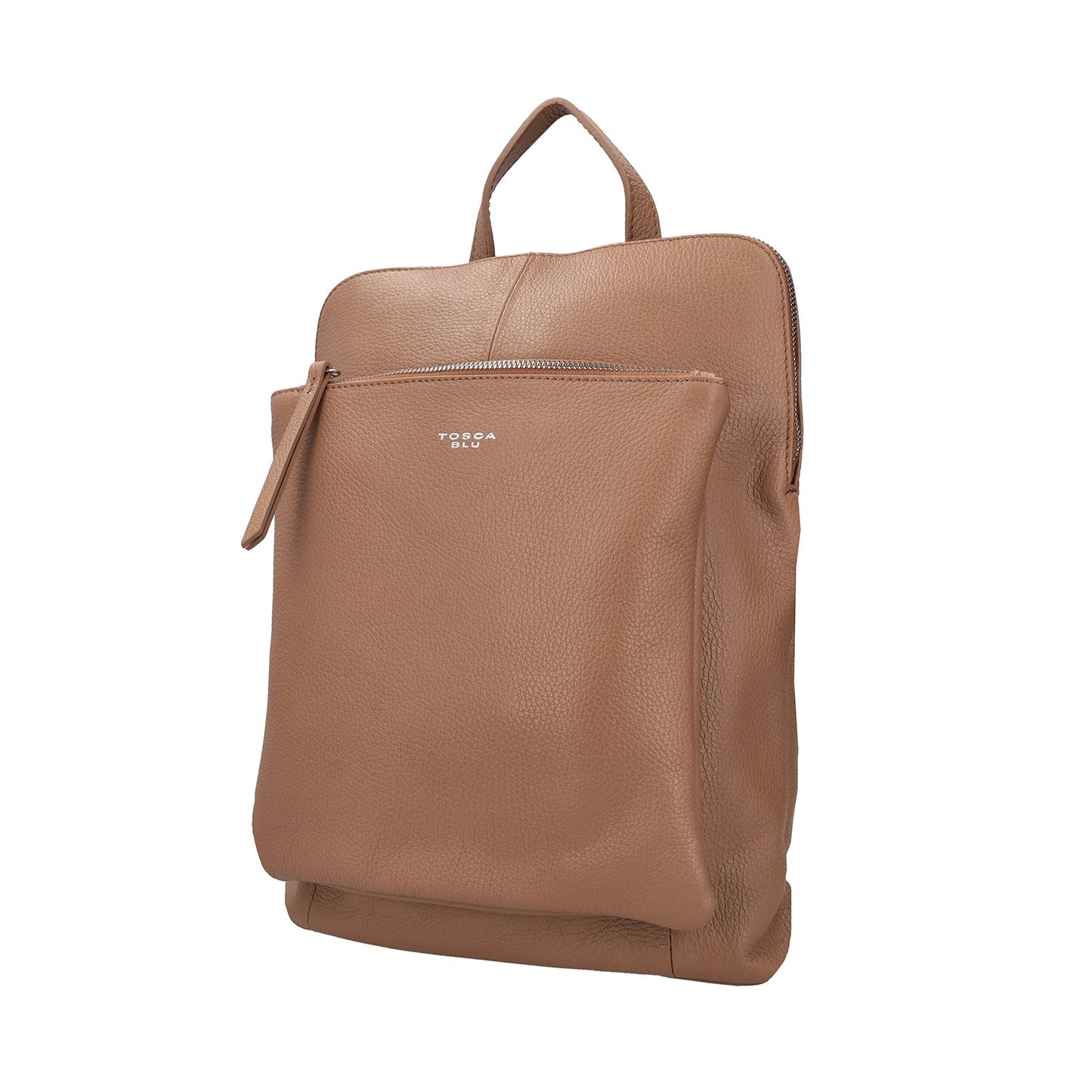 ZAINO IN PELLE CON CHIUSURA A ZIP COLORE BEIGE